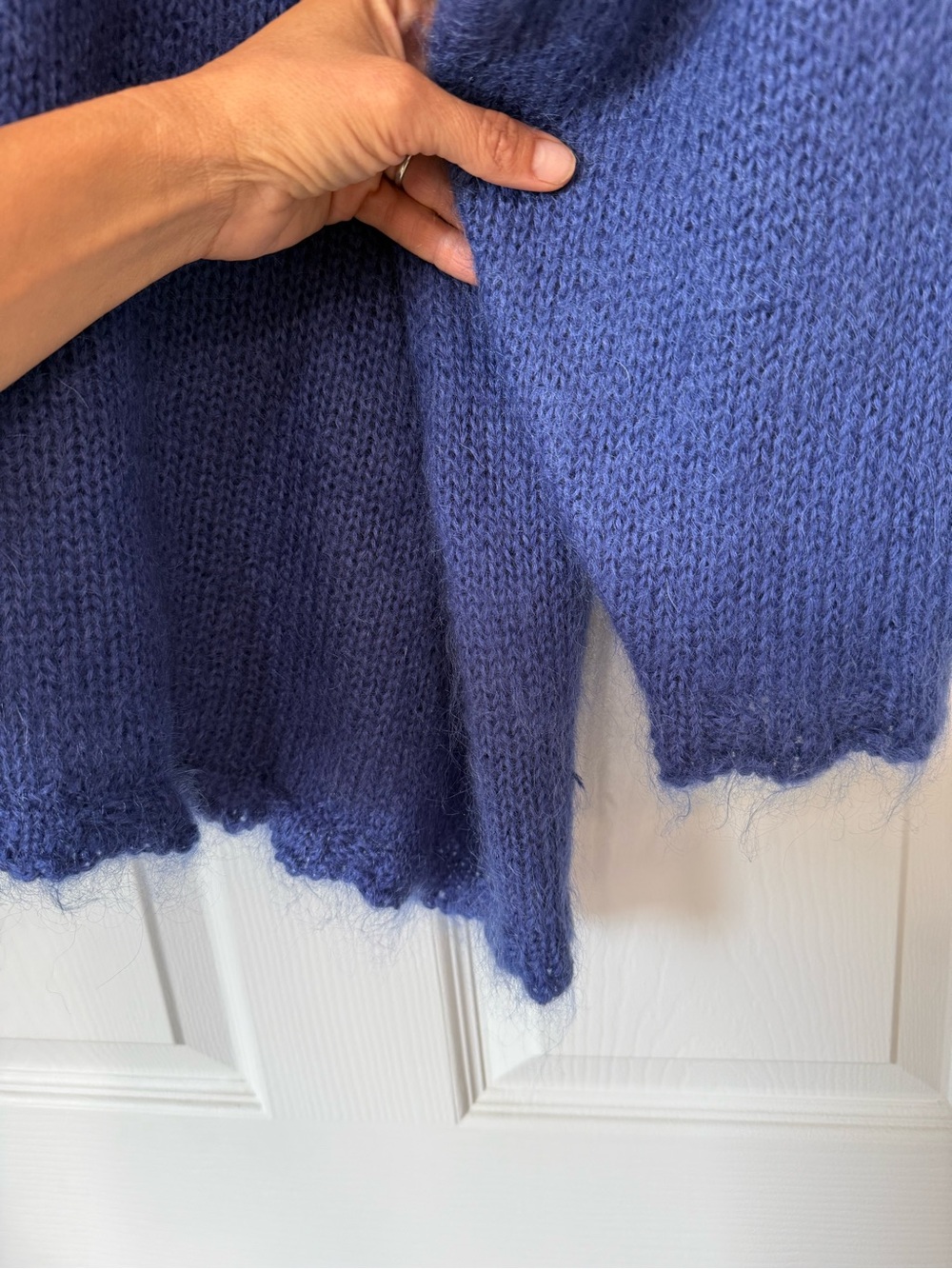 Esprit Vintage Women's Mohair-Blend Scoop Neck Sweater - Periwinkle - Picture 3 of 7